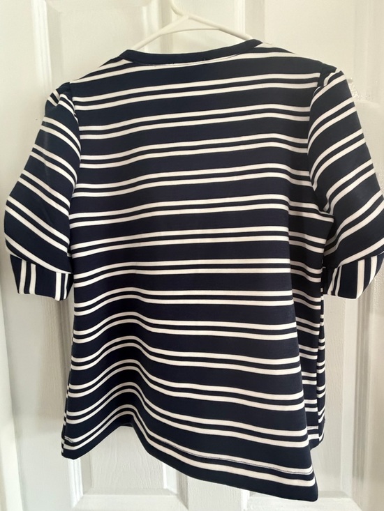Cupio Navy & White Striped Button-Front Henley Blouse - Picture 3 of 3